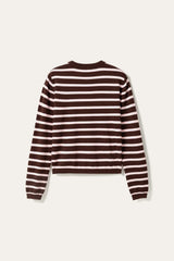 Noella Muna LS Knit - Blush Chocolate Stripe