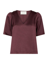 Neo Noir Largo Heavy Sateen Blouse - Burgundy