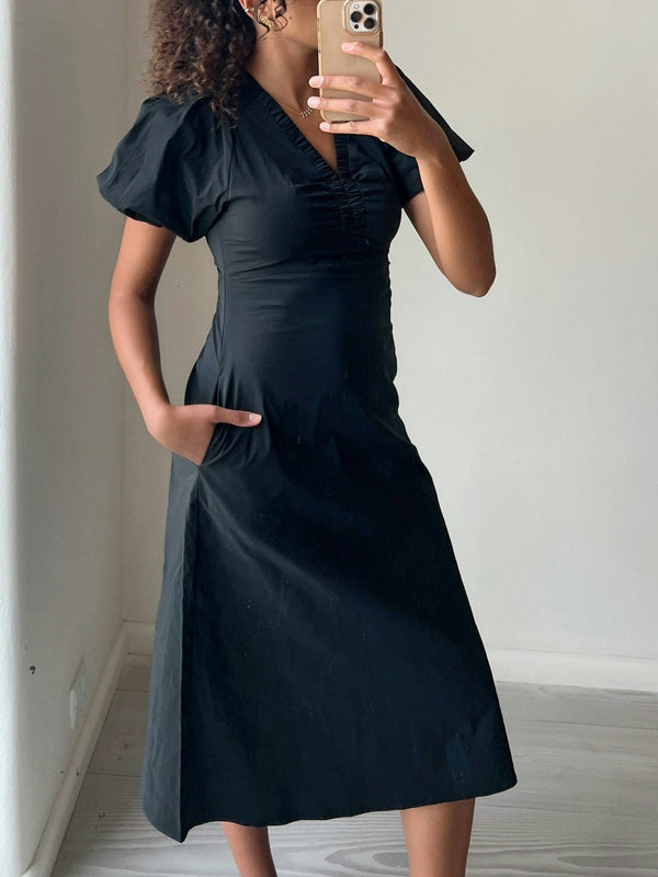 Neo Noir Illana Poplin Dress - Black