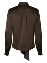 Neo Noir Naja Satin Shirt - Dark Brown