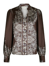 Neo Noir Massima Paisley Border Blouse - Brown