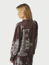 Neo Noir Massima Paisley Border Blouse - Brown