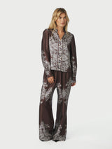 Neo Noir Massima Paisley Border Blouse - Brown