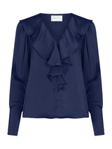 Neo Noir Sandie Sateen Blouse - Navy