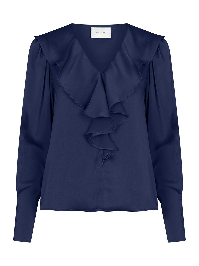 Neo Noir Sandie Sateen Blouse - Navy