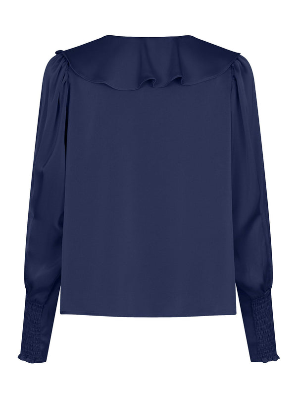 Neo Noir Sandie Sateen Blouse - Navy