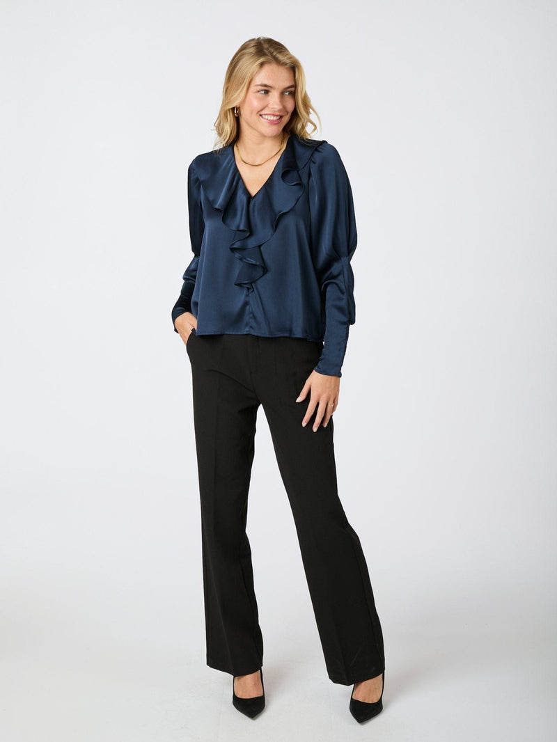 Neo Noir Sandie Sateen Blouse - Navy