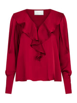 Neo Noir Sandie Sateen Blouse - Wine