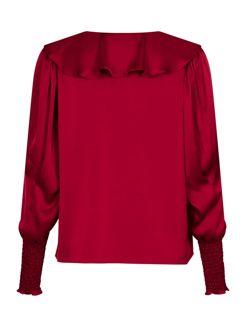 Neo Noir Sandie Sateen Blouse - Wine