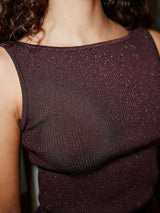 Neo Noir Talia Glitter Knit Top - Burgundy