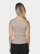 Neo Noir Talia Glitter Knit Top - Sand