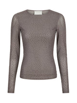 Neo Noir Basira Stone Mesh Blouse - Silver