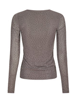 Neo Noir Basira Stone Mesh Blouse - Silver