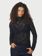 Neo Noir Liza Laceflower Blouse - Navy