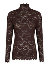 Neo Noir Liza Laceflower Blouse - Burgundy
