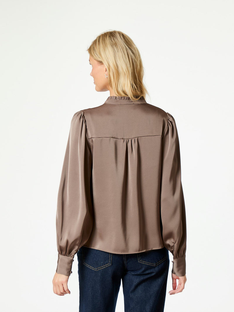 Neo Noir Massima Drapy Satin Blouse