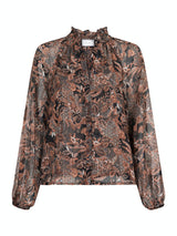 Neo Noir Cobie Forest Field Blouse - Brown