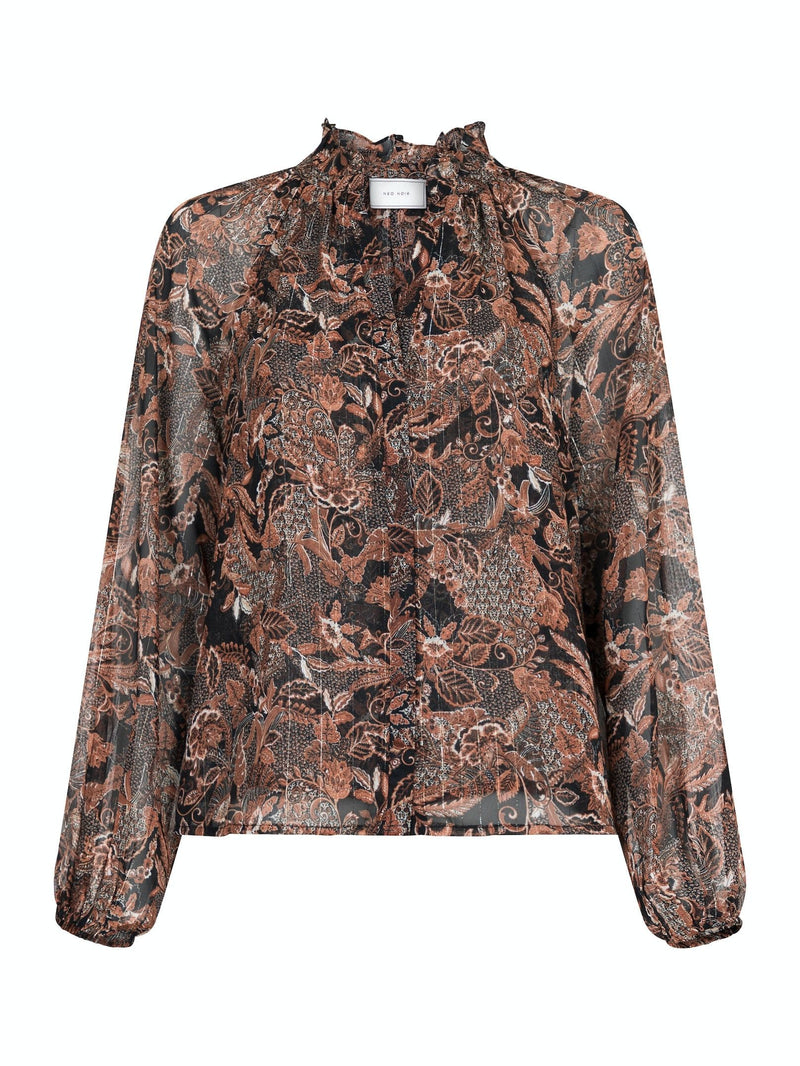 Neo Noir Cobie Forest Field Blouse - Brown