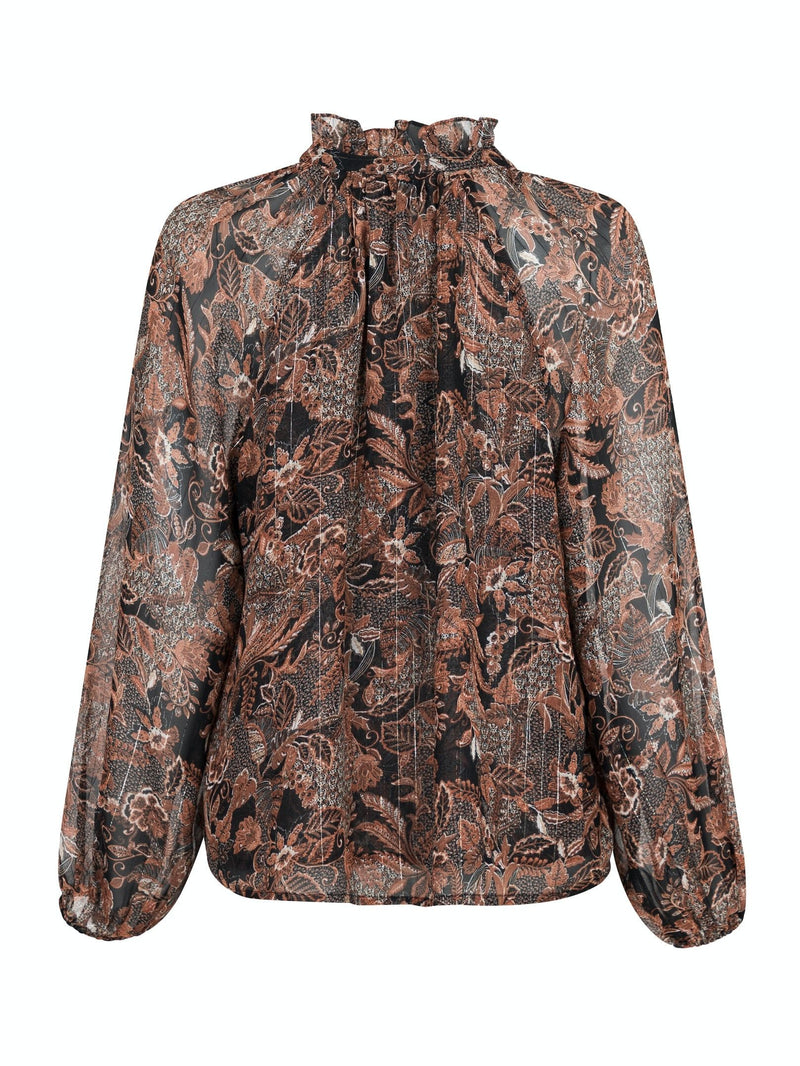 Neo Noir Cobie Forest Field Blouse - Brown