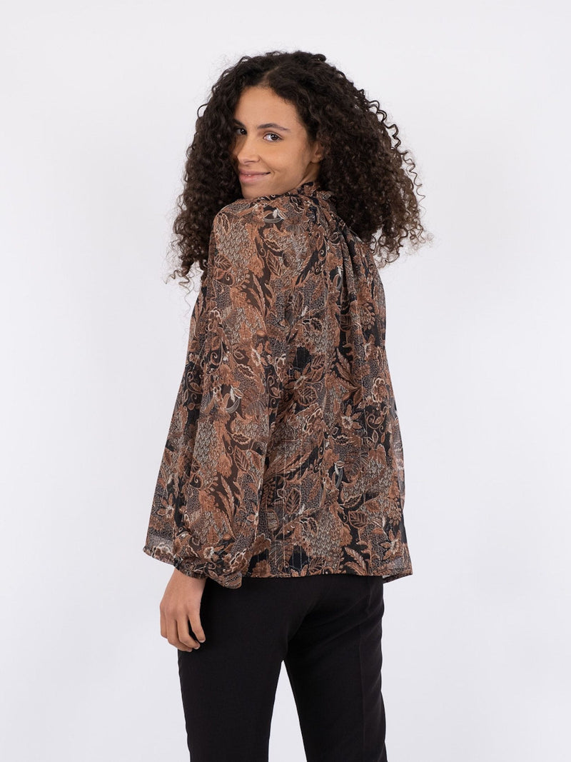 Neo Noir Cobie Forest Field Blouse - Brown