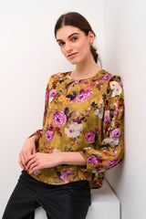 Culture Kimly Dittemarie Blouse - Pink/Yellow
