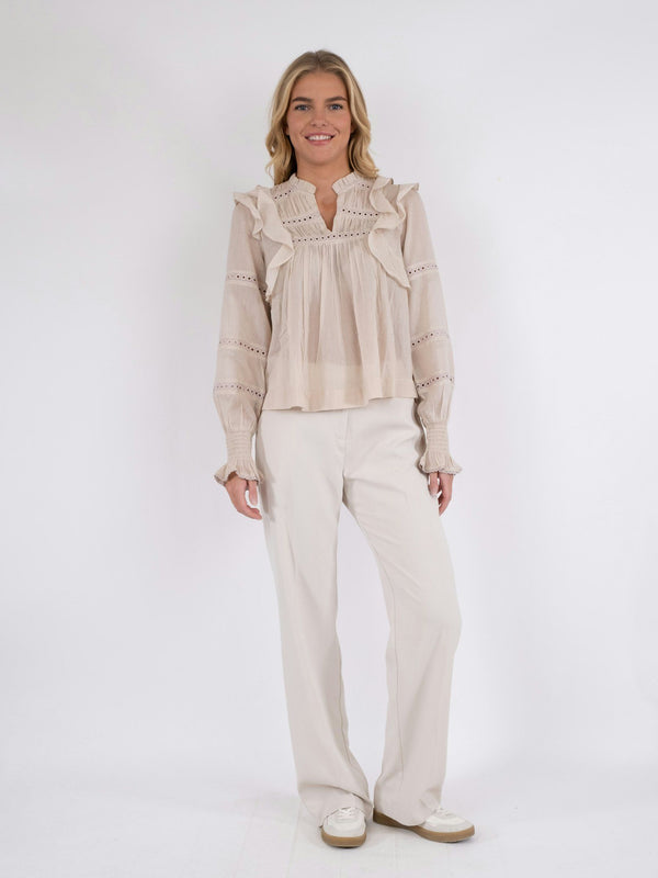 Neo Noir Aurika S Voile Blouse - Sand