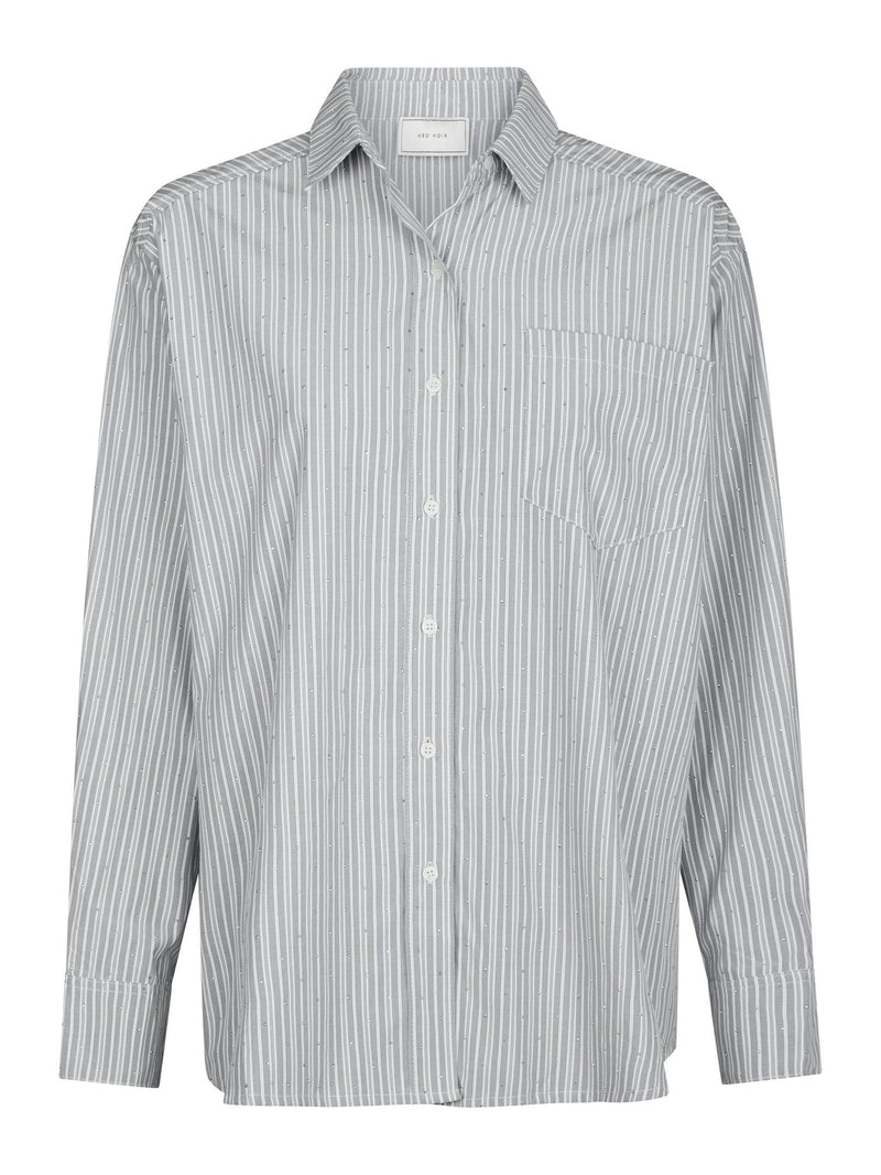 Neo Noir Dalma Stripe Stone Shirt - Grey