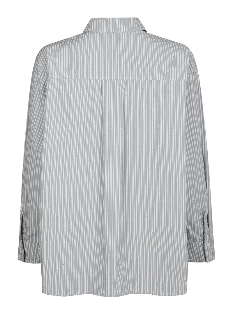 Neo Noir Dalma Stripe Stone Shirt - Grey