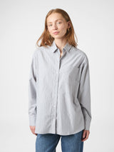 Neo Noir Dalma Stripe Stone Shirt - Grey