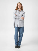 Neo Noir Dalma Stripe Stone Shirt - Grey