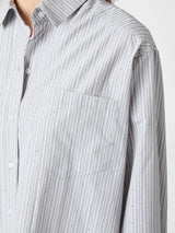 Neo Noir Dalma Stripe Stone Shirt - Grey