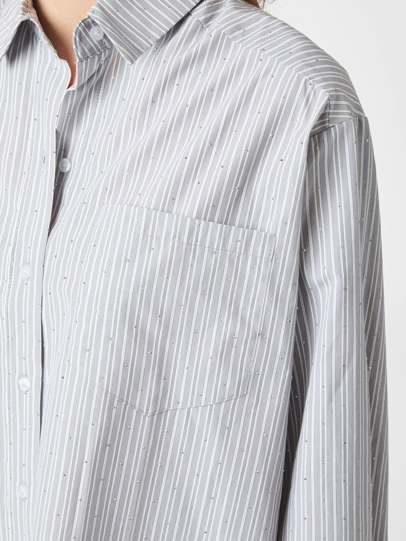 Neo Noir Dalma Stripe Stone Shirt - Grey