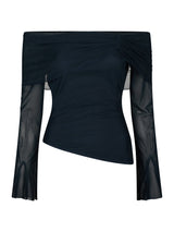 Neo Noir Addie Mesh Blouse - Navy