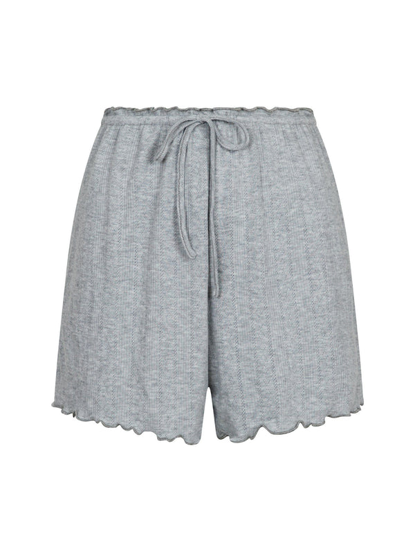 Neo Noir Merritt Pointelle Shorts - Light Grey