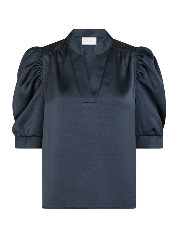 Neo Noir Roella Heavy Sateen Blouse - Midnight Blue