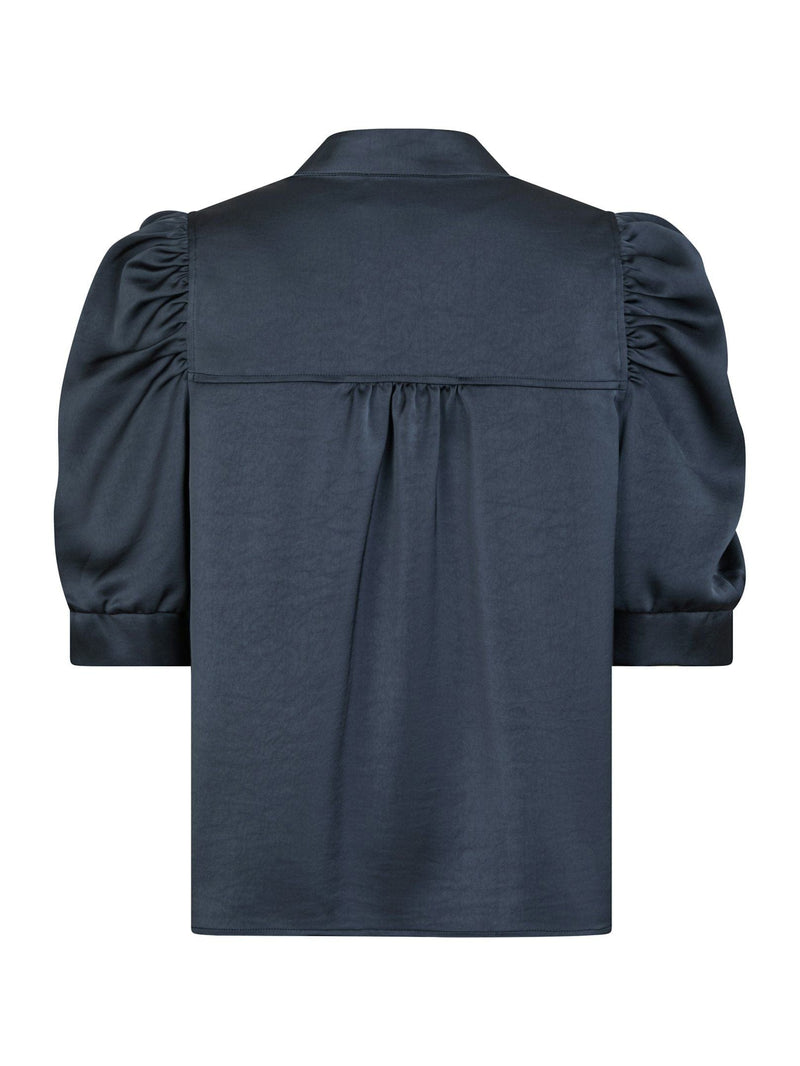 Neo Noir Roella Heavy Sateen Blouse - Midnight Blue