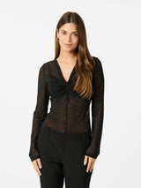 Neo Noir Alisa Stone Mesh Blouse - Black