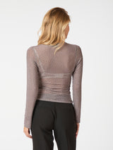 Neo Noir Alisa Stone Mesh Blouse - Silver