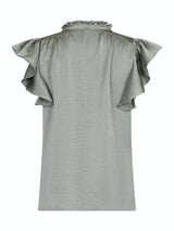 Neo Noir Stella Heavy Sateen Blouse - Dusty Green