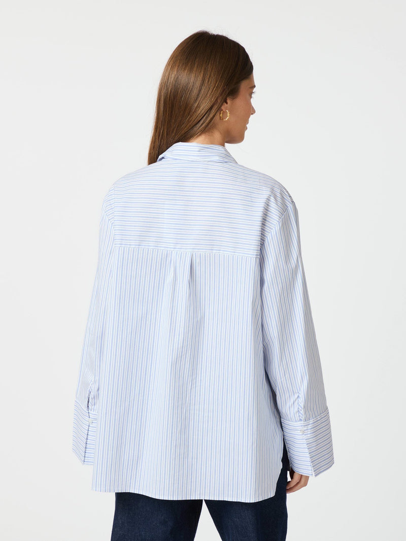 Neo Noir Dita Mini Stripe Shirt - Light Blue