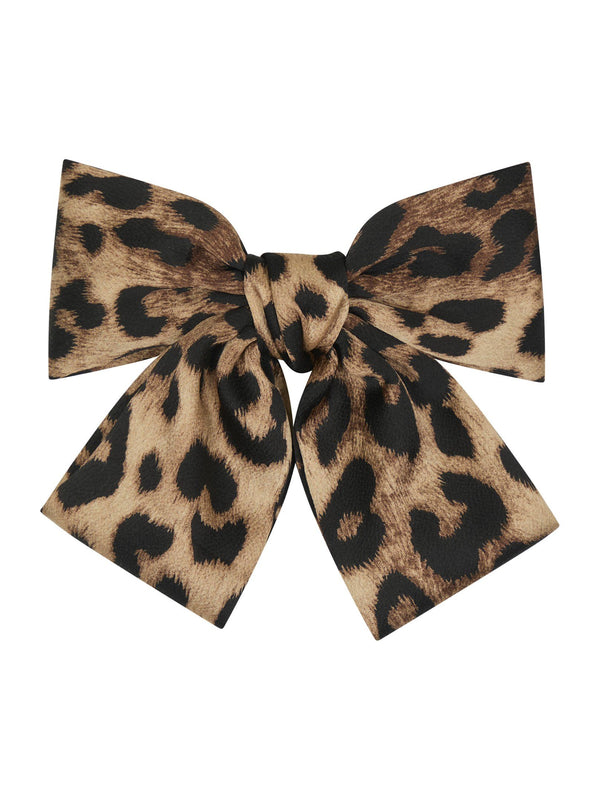 Neo Noir Bow Hair Clip - Leopard