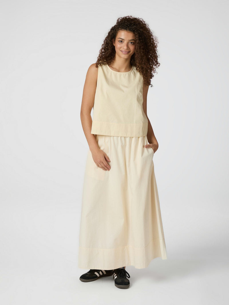 Neo Noir Link C Poplin Skirt -Light Yellow