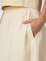 Neo Noir Link C Poplin Skirt -Light Yellow