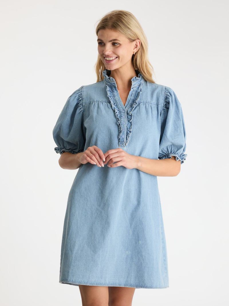 Neo Noir Alma Denim Dress - Stonewash