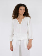 Neo Noir Sarla Soft Linen Blouse - White