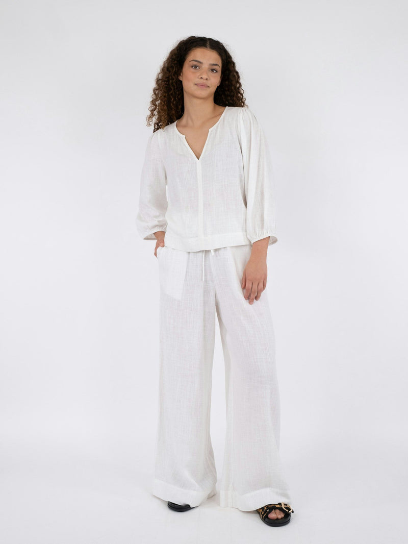 Neo Noir Sarla Soft Linen Blouse - White