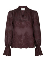 Neo Noir Amara Big Embroidery Blouse - Burgundy