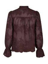 Neo Noir Amara Big Embroidery Blouse - Burgundy