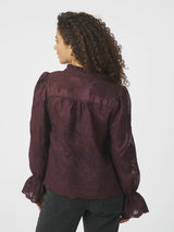 Neo Noir Amara Big Embroidery Blouse - Burgundy