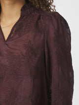Neo Noir Amara Big Embroidery Blouse - Burgundy